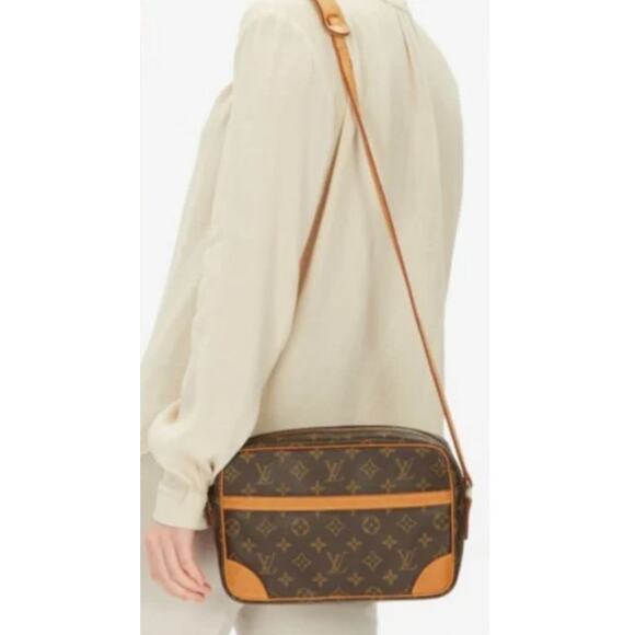 Louis Vuitton Trocadero 30 Shoulder Crossbody Bag LV Monogram Brown Tan Vintage - Picture 2 of 12